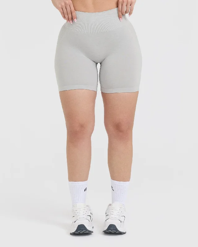 Effortless Seamless Shorts | Light Grey Marl