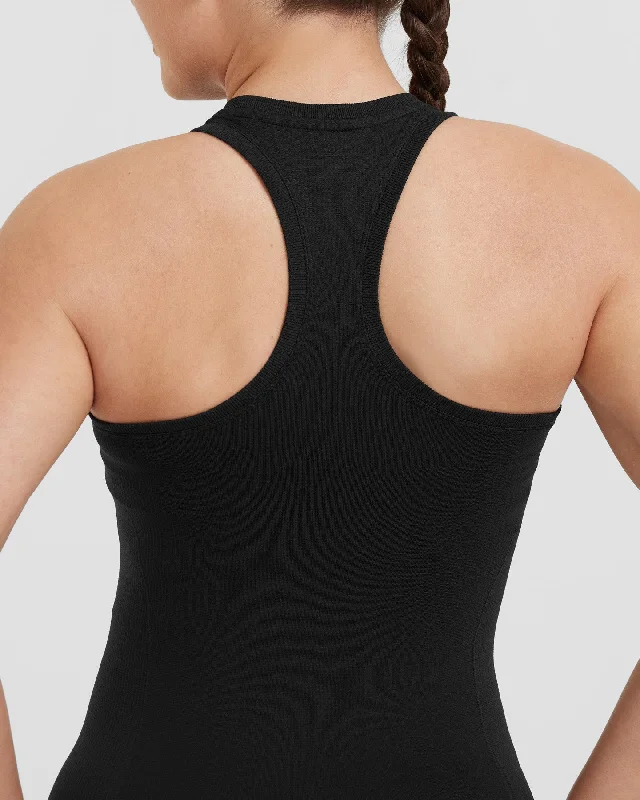 Go To Seamless Fitted High Neck Vest | Black