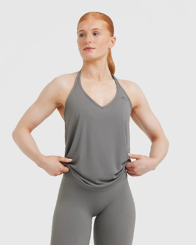 Go To Strappy Loose Vest | Ash Grey