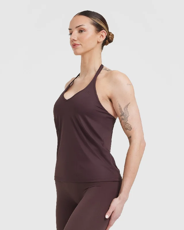 Go To Strappy Loose Vest | Plum Brown