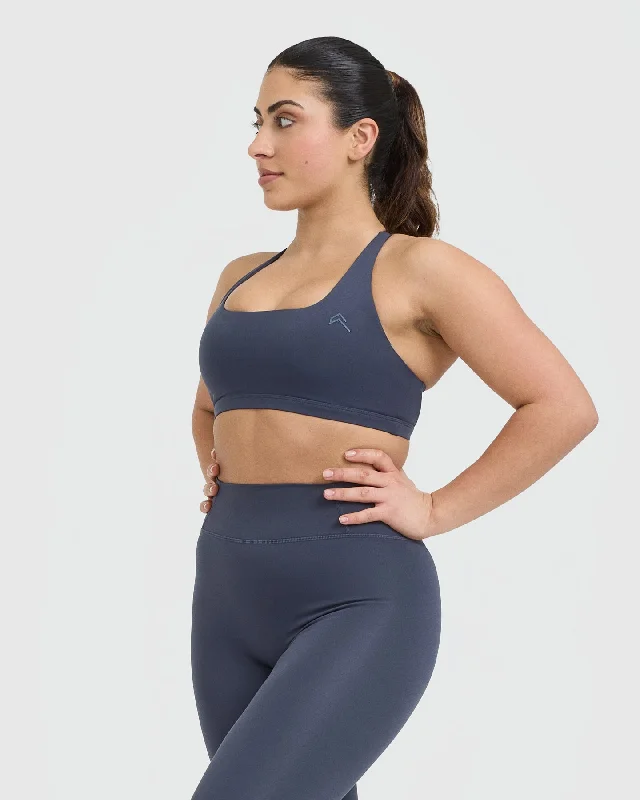 Timeless Square Neck Sports Bra | True Blue