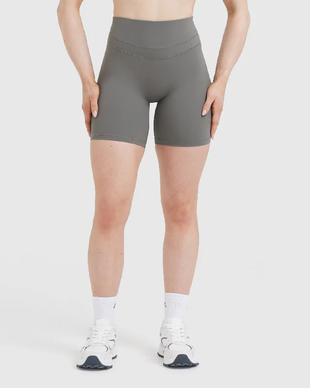 Unified High Waisted Shorts | Ash Grey