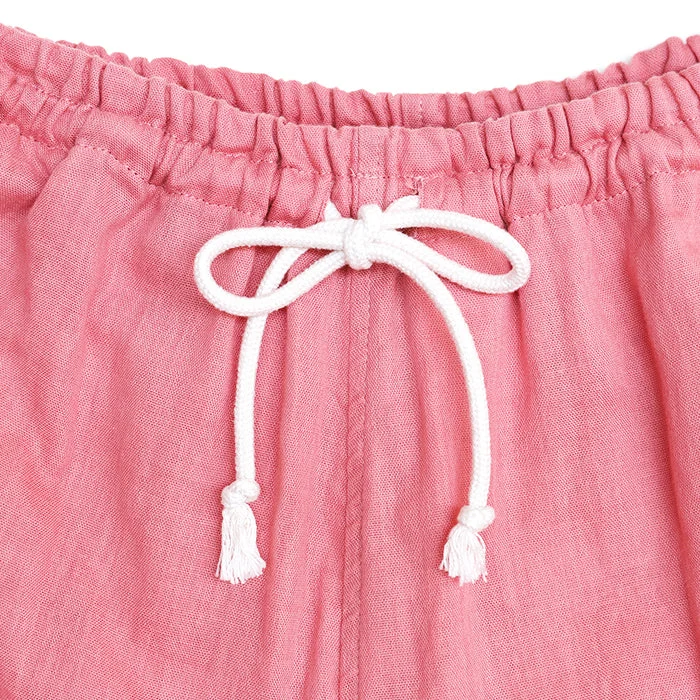 Herbal-dyed 2 Layered Gauze Pajamas Set Coral Pink [Kyo Wazarashi Mensya]