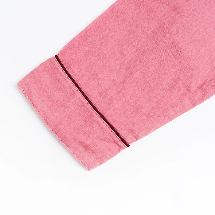 Herbal-dyed 2 Layered Gauze Pajamas Set Coral Pink [Kyo Wazarashi Mensya]