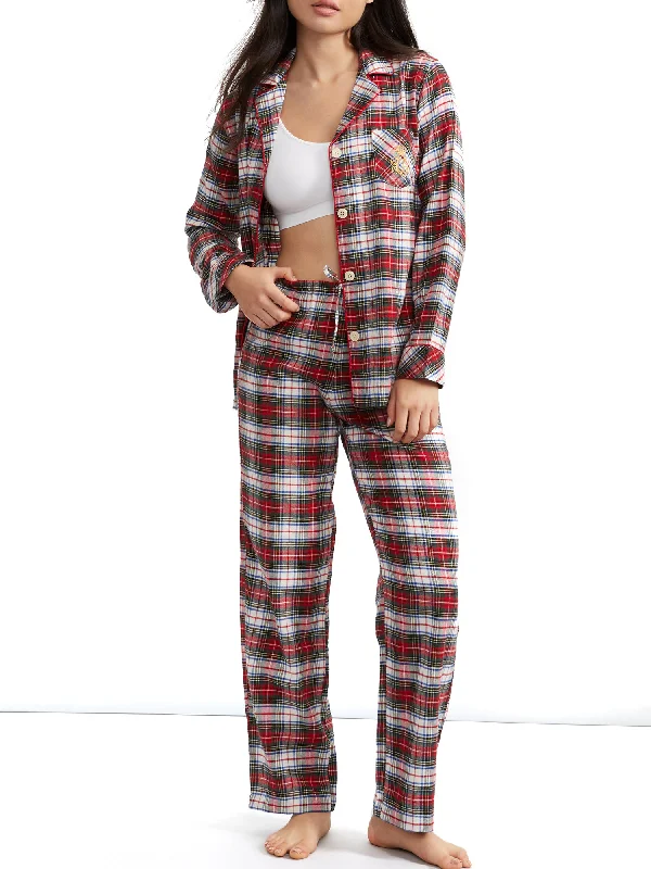 Lauren Ralph Lauren Women's Brushed Cotton Plaid Pajama Set