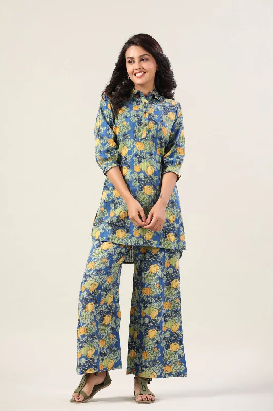 Lemonade on Blue Cotton Loungewear Set