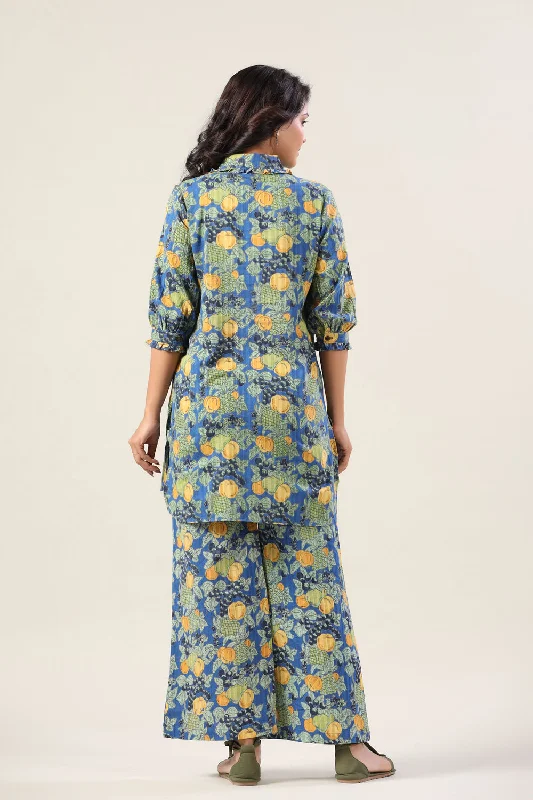 Lemonade on Blue Cotton Loungewear Set