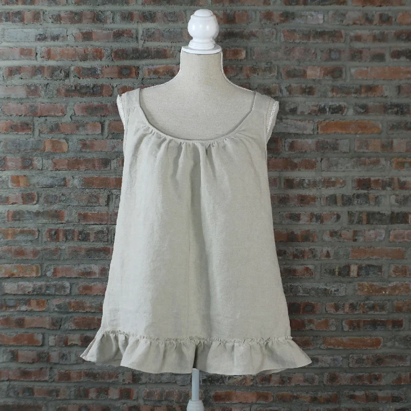 Linen Sleeping Dress with Ruffles