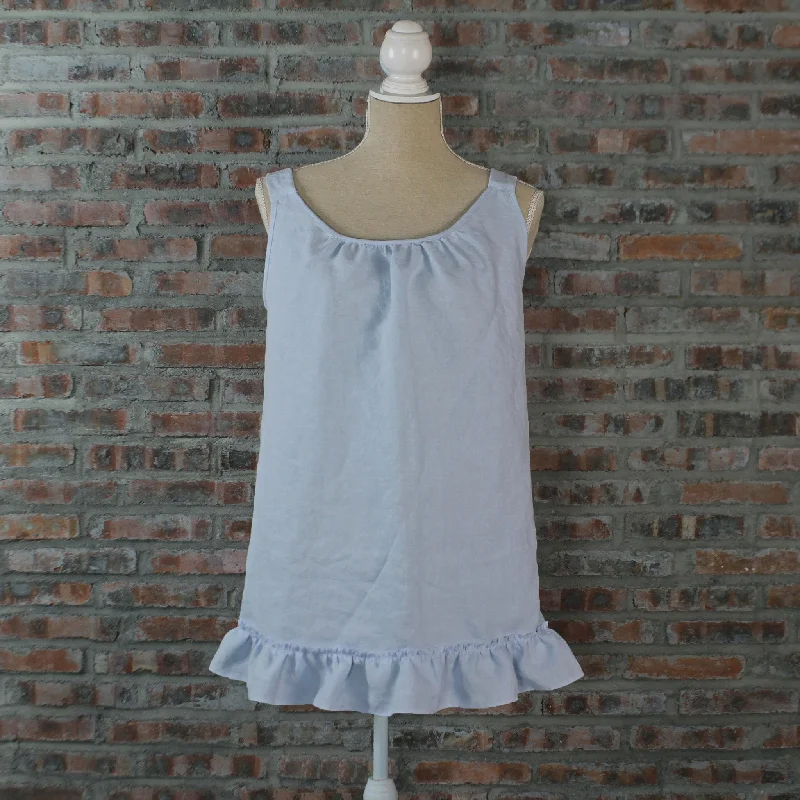 Linen Sleeping Dress with Ruffles