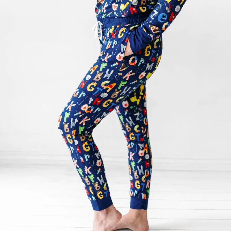 Navy Alphabet Friends Women's Pajama Pants