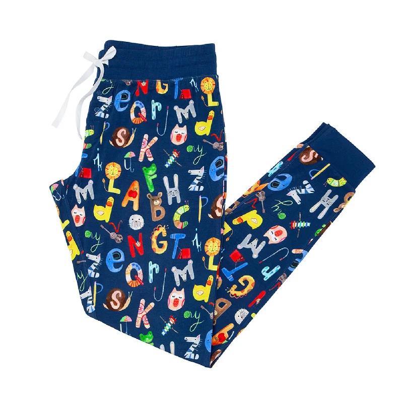 Navy Alphabet Friends Women's Pajama Pants