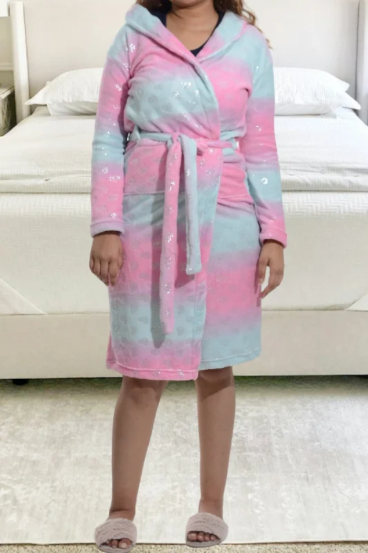 Pink And Blue Polar Fleece Gown