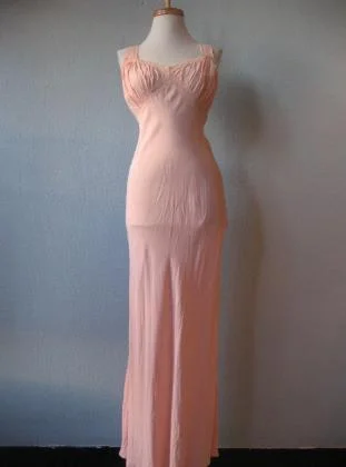 Women's 30s 40s Nightgown and Bed Jacket Pink Rayon and Silk Vintage Small Barbizon VFG