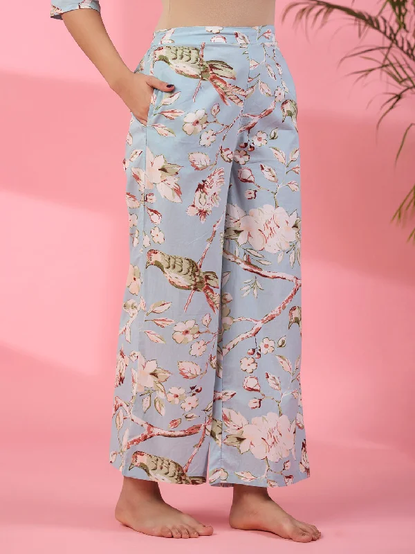 Pattens bird blue cotton co-ord set