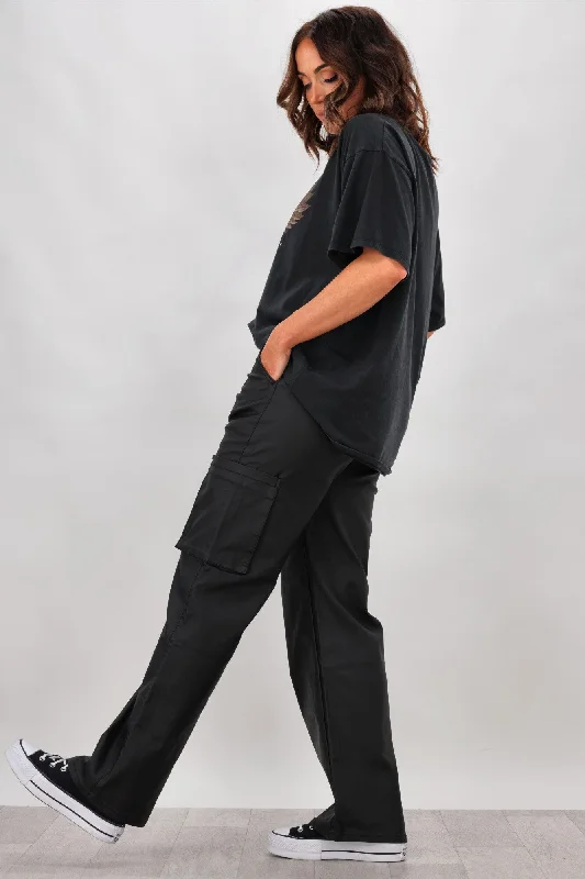 By Lily Coco Leather Look Cargo Pants