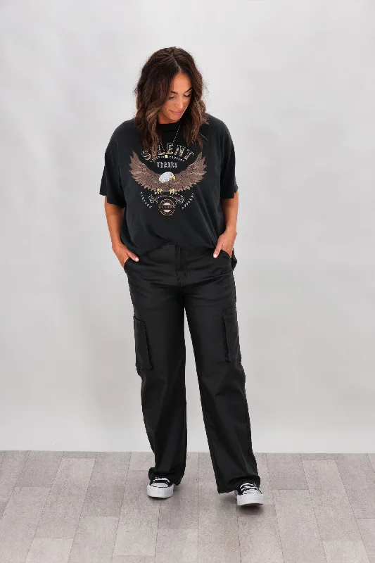 By Lily Coco Leather Look Cargo Pants