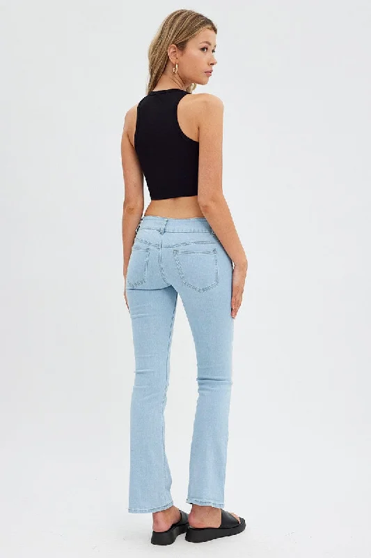 Denim Flare Jeans Low Waist