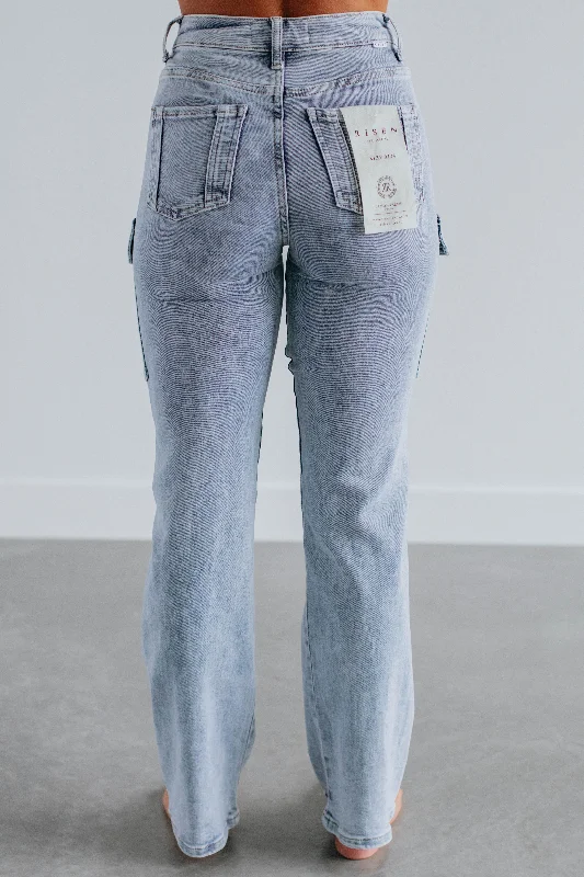 Lexi Risen Cargo Jeans - Vintage Light Wash