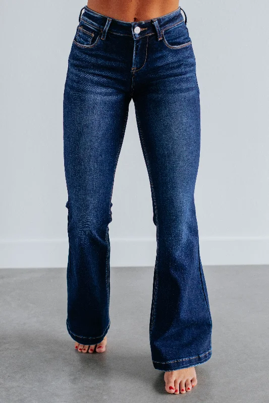 Palmer Risen Flare Jeans - Dark Wash