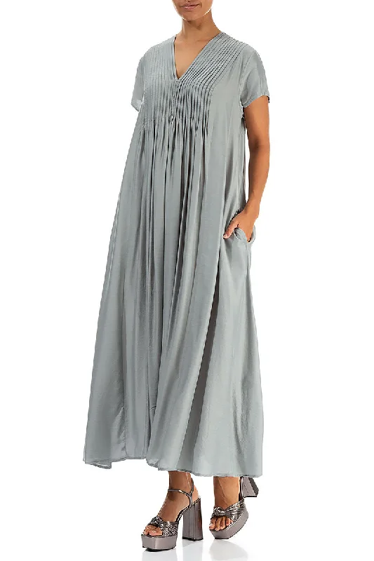 Romantic Sage Silk Bamboo Dress