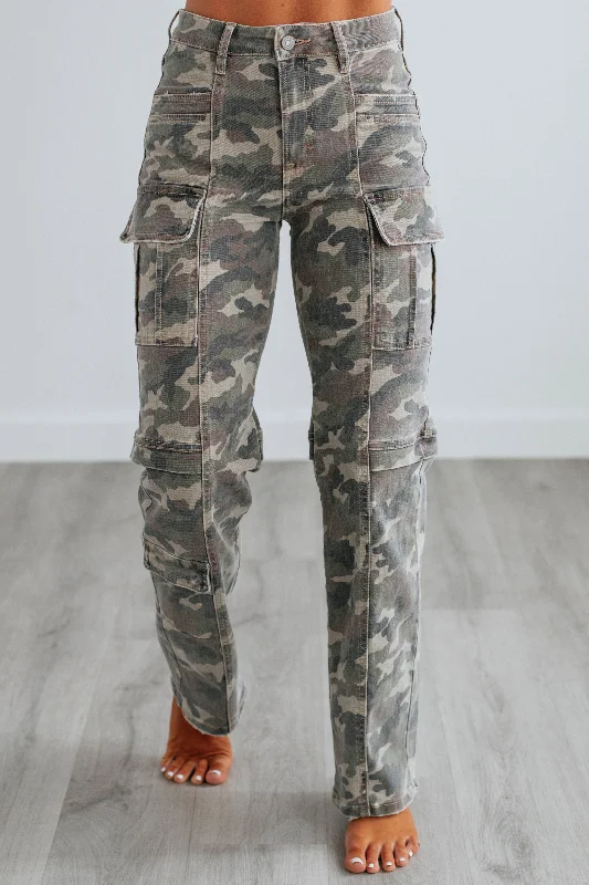 Tracey Hidden Cargo Jeans - Camouflage