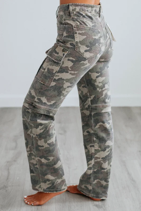 Tracey Hidden Cargo Jeans - Camouflage