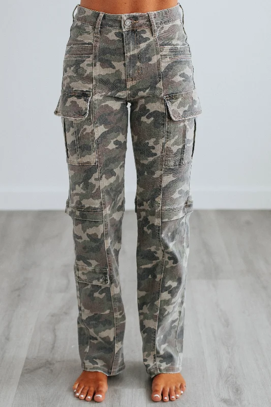 Tracey Hidden Cargo Jeans - Camouflage