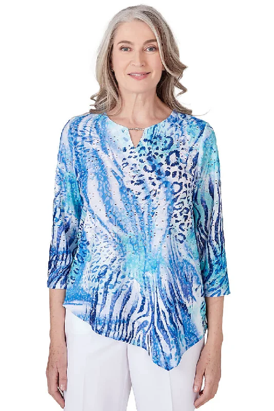 Paradise Island Animal Asymmetrical Top