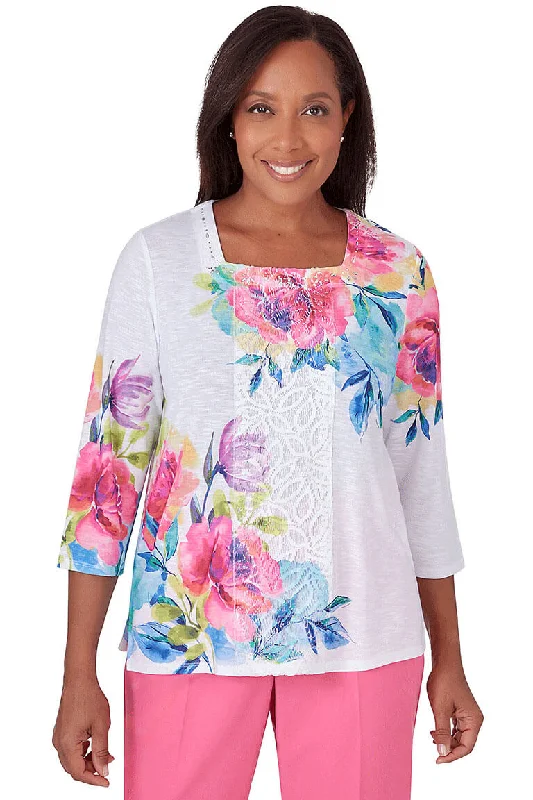 Paradise Island Center Lace Panel Top