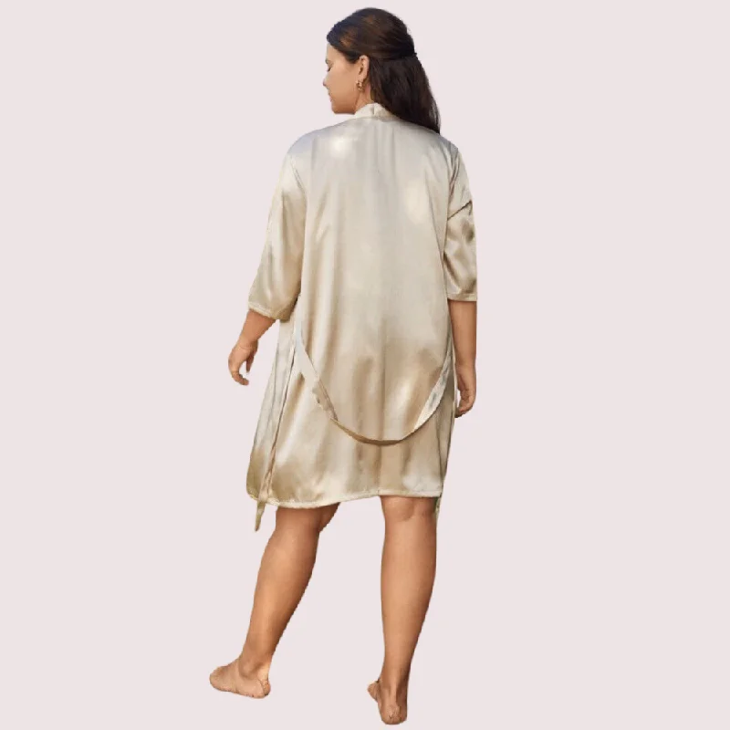 5XL-6XL French Daina Silk Satin Robe