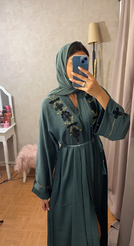 ABAYA SYRINE ( MADE IN DUBAÏ / VERT ÉMERAUDE)