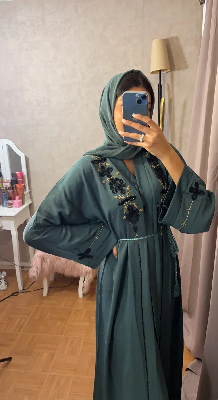 ABAYA SYRINE ( MADE IN DUBAÏ / VERT ÉMERAUDE)