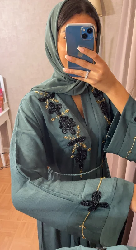 ABAYA SYRINE ( MADE IN DUBAÏ / VERT ÉMERAUDE)