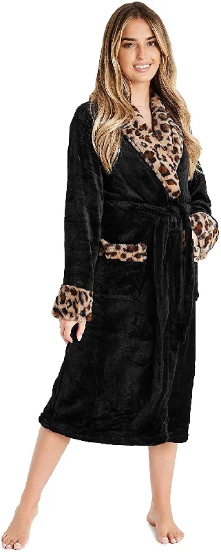 CityComfort Dressing Gown Women with Hood-Luxurious Fluffy Ladies Soft Fleece