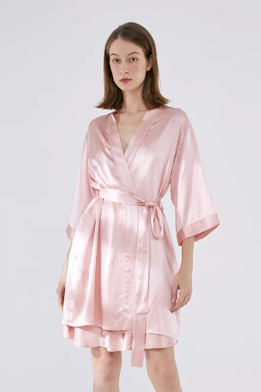 A Midsummer Afternoon Silk Robe - Pink