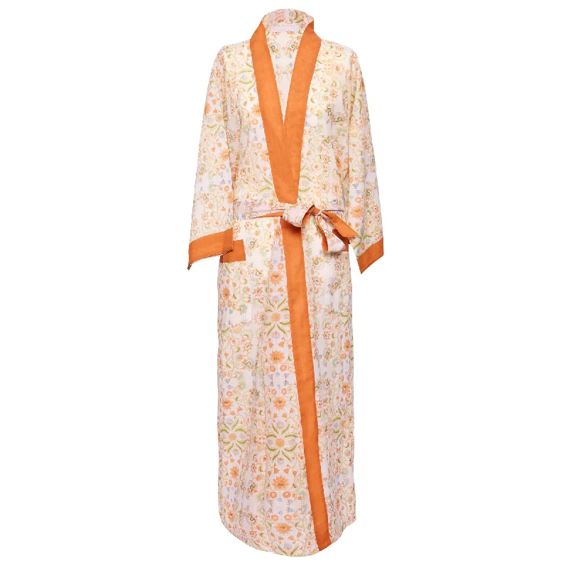 Cowdray Orange Cotton Kimono Robe