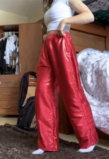 Red Luxury Satin Pants