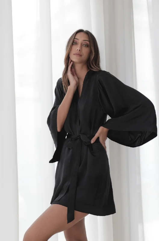 Silk Serenity Robe - Black