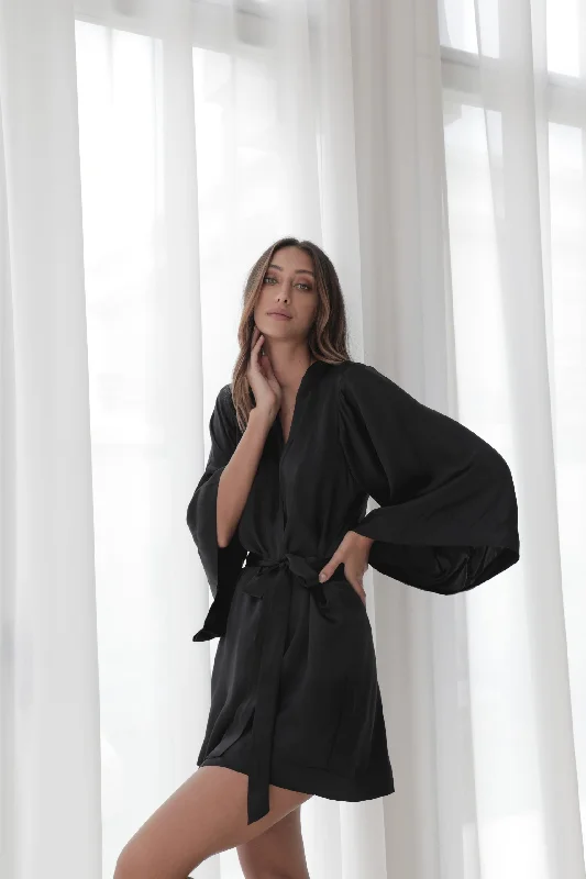 Silk Serenity Robe - Black