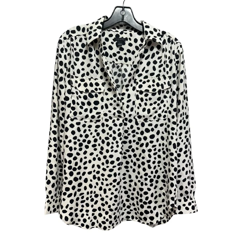 Top Long Sleeve By Ann Taylor In Polkadot Pattern, Size: S