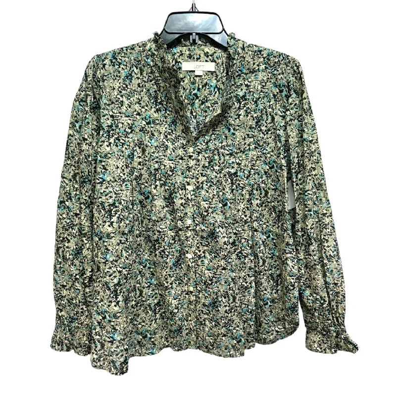 Top Long Sleeve By Loft In Floral Print, Size: L