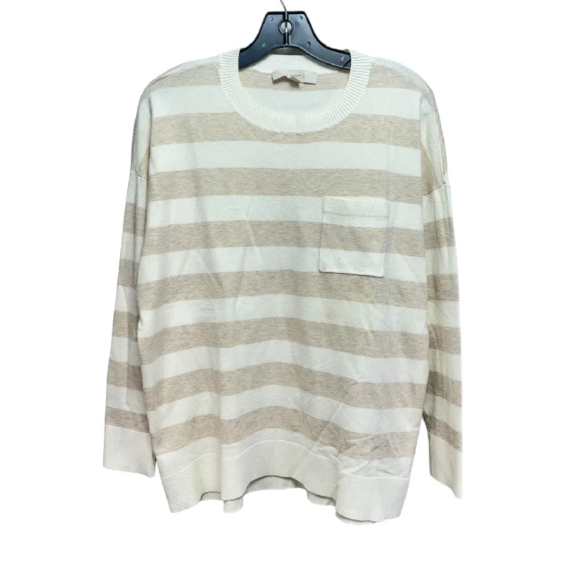 Top Long Sleeve By Loft In Striped Pattern, Size: M