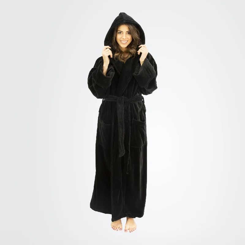 Women's Terry Velour Hooded Bathrobe