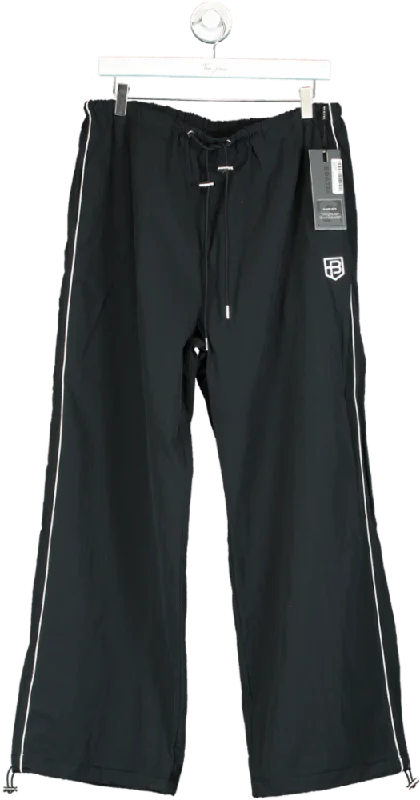 Bo & Tee Black Track Pants with White Piping UK M