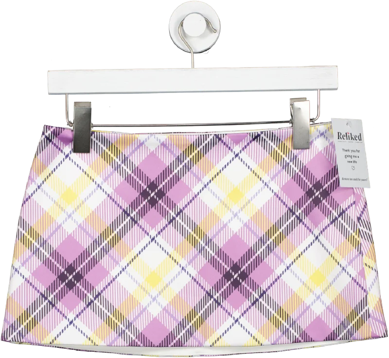 Fanci Purple Simple Mini Skirt UK S