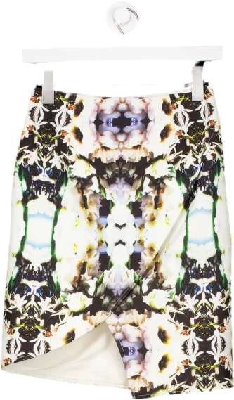 FindersKeepers Cream Patterned Skirt UK XS