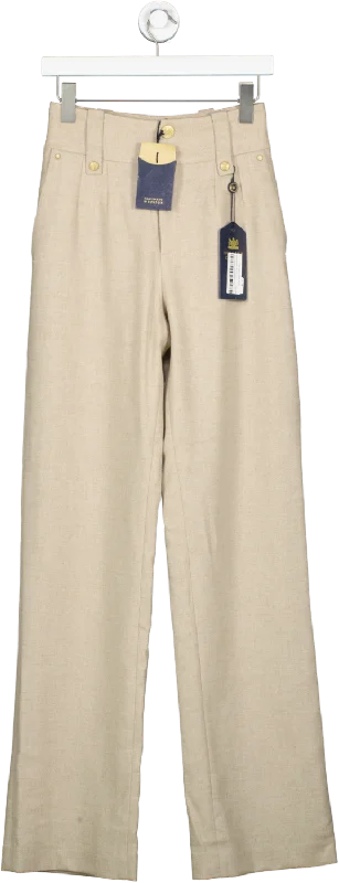 Holland Cooper Beige High Waisted Straight Trouser BNWT UK 6