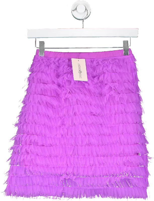 Jaded Rose Purple Ruffle Mesh Mini Skirt UK 6