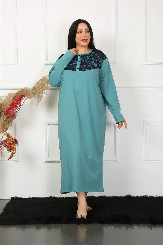 Long Sleeve Lace Mother Nightgown 1355