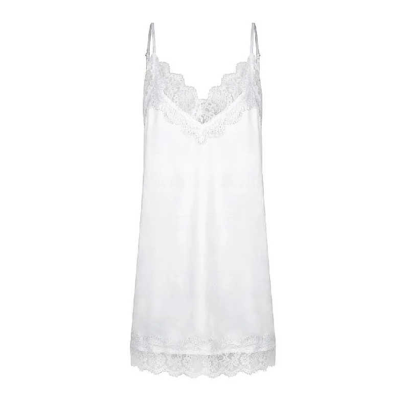 Satin Personalised Lace Slip Nightie - White